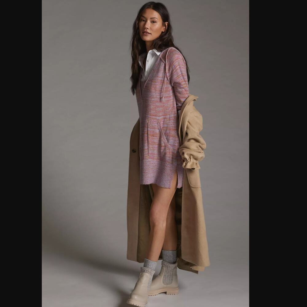 New Daily Practice Hooded Sweater Mini Dress, Size Small | Anthropologie